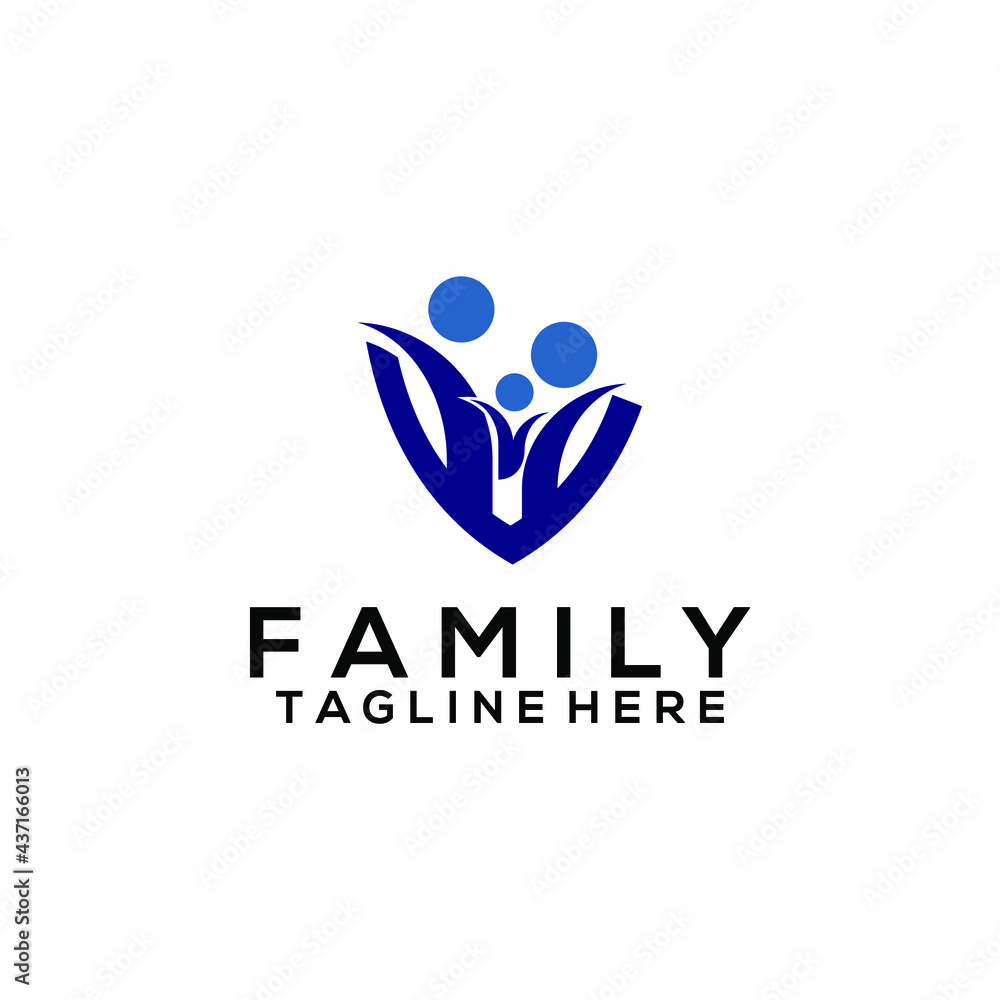 Family logo concept vector. Abstract family logo template. Family logo concept vector. Abstract family logo template.