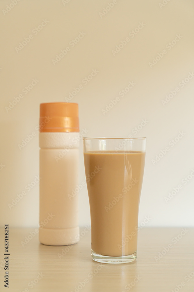 coffee latte glass with ready to drink coffee bottles coffee latte glass with ready to drink coffee bottles