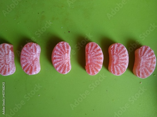 Old fashioned sweets, fruit hard sugar candies, boiled sweeties or sugar plums  photo