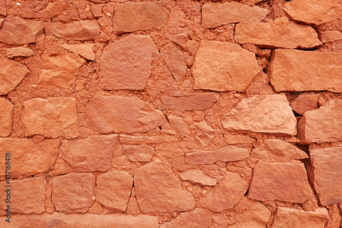 wall from red sandstone