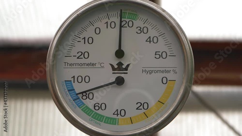 Thermometer and hygrometer weather and humidity gauge photo