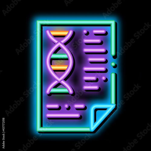 Molecule Biomaterial Chemistry Report File neon light sign vector. Glowing bright icon transparent symbol illustration