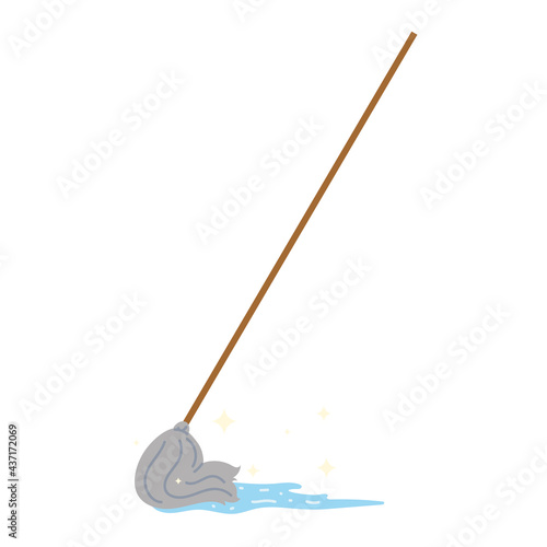 cleaning with mop