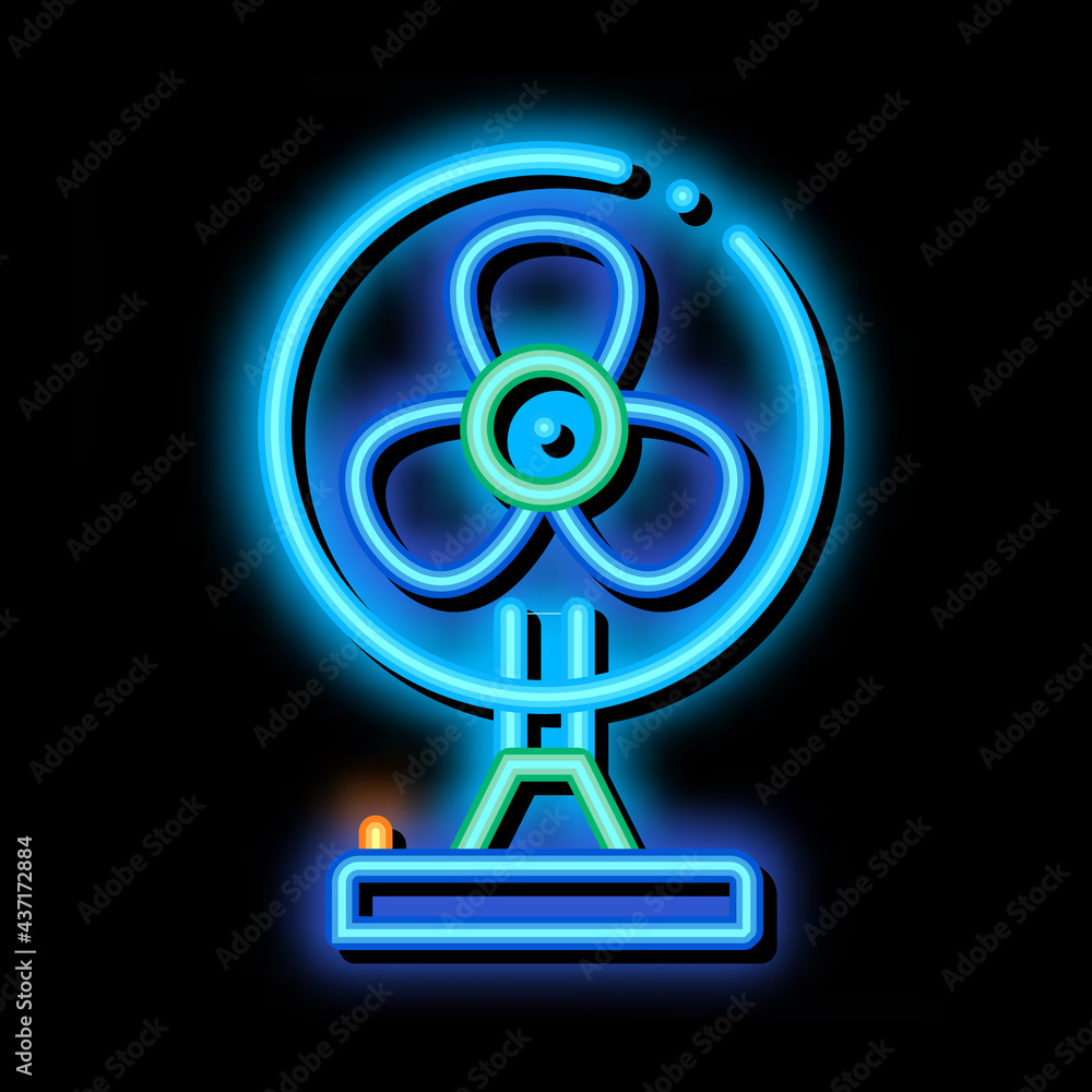 Portable Air Fan Cooling Equipment neon light sign vector. Glowing bright icon transparent symbol illustration Portable Air Fan Cooling Equipment neon light sign vector. Glowing bright icon transparent symbol illustration