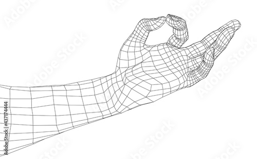 Hand OK sign. Vector