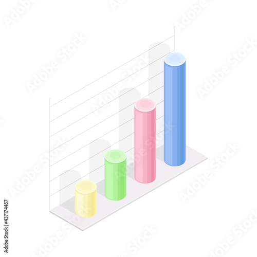 Isometric Infographic as Graphic Visual Representation of Information or Data Vector Illustration