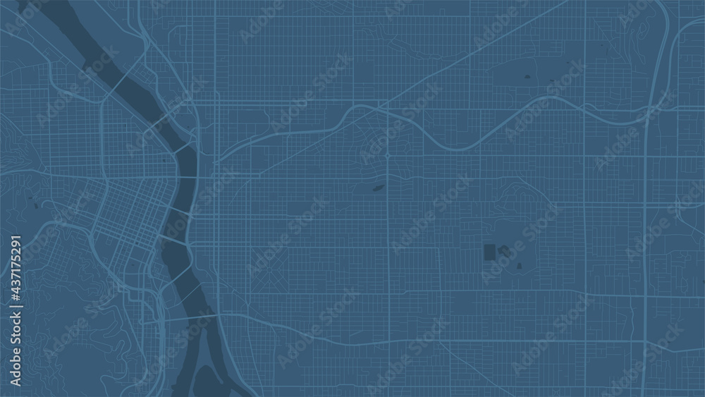 Blue Portland city area vector background map, streets and water cartography illustration. Blue Portland city area vector background map, streets and water cartography illustration.