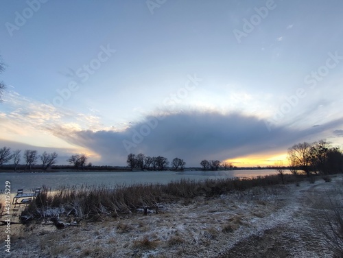 sunrise over the lake