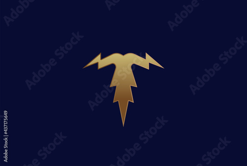 Thunder logo.  letter T with thunder combination  usable for brand and company logos   flat design logo template vector illustration