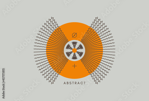 Abstract radial lines as propeller or fan. Design element for badge or label. Vector illustration.