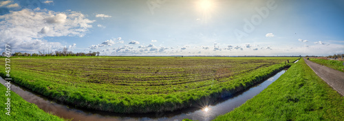 Wide-open landscape  west of the N301 near Nijkerk in the Netherlands