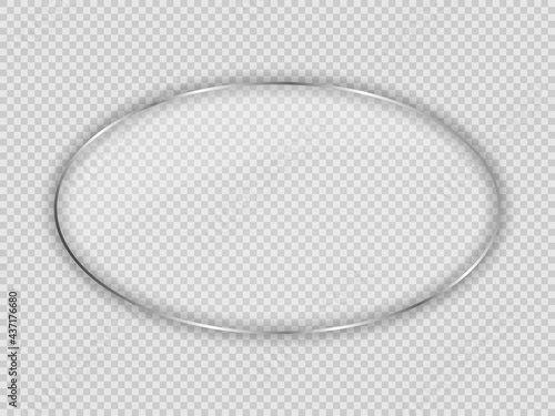 Glass plate in oval frame