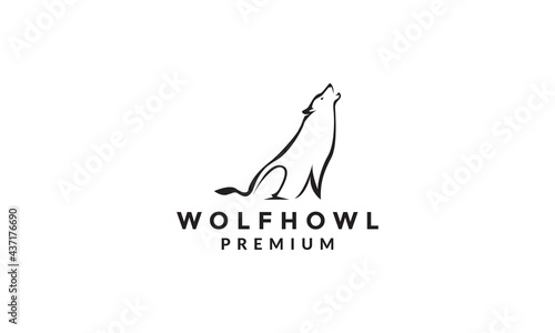 modern shape wolf howl logo symbol vector icon illustration graphic design