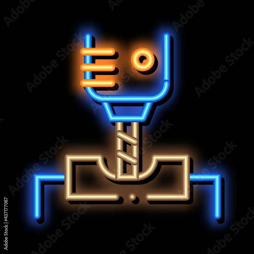 Manufacturing Process Metallurgical neon light sign vector. Glowing bright icon sign. transparent symbol illustration