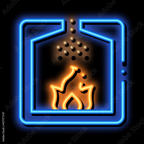 Factory Combustion Process Metallurgical neon light sign vector. Glowing bright icon sign. transparent symbol illustration