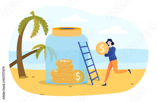 Money savings accumulation in tax haven.