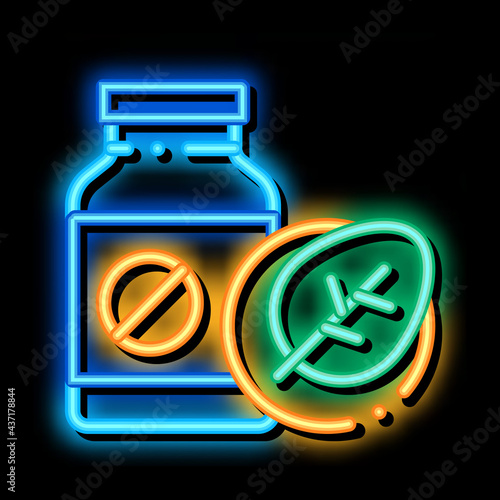 Bio Medicines Supplements neon light sign vector. Glowing bright icon sign. transparent symbol illustration