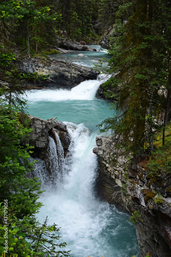 Fototapeta Naklejka Na Ścianę i Meble -  beautiful series of  waterfalls in johston canyon in banff national park, alberta, canada