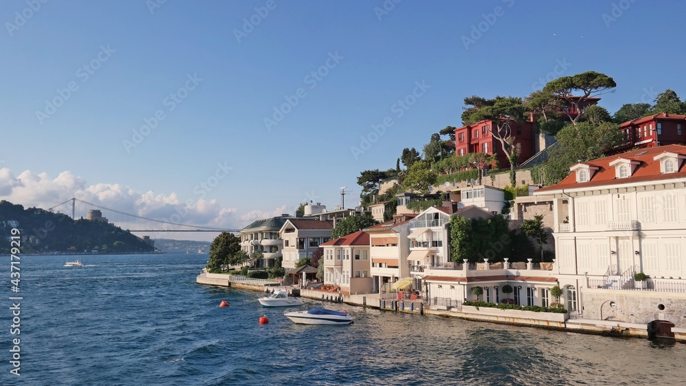 Istanbul Bosphorus seaside town landscape