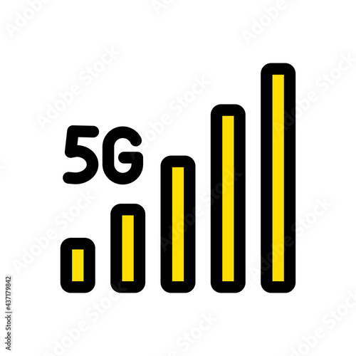 5g color vector icon in simple style