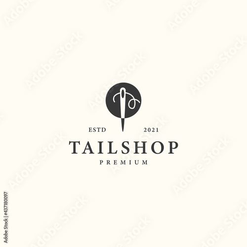 Tail Shop hipster vintage logo design template vector icon illustration