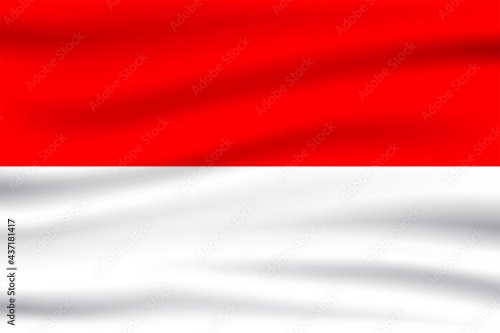 Waving flag of Indonesia. Flag Indonesia. Vector illustration of Thailand 3D icon Waving flag of Indonesia. Flag Indonesia. Vector illustration of Thailand 3D icon