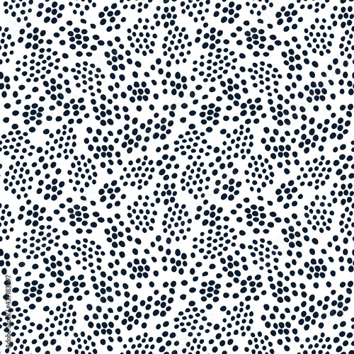 Vector hand drawn dots papaya seeds white and dark blue seamless pattern print background. Perfect for textile, book covers, wallpapers, design, graphic art, printing, hobby, invitation, scrapbooking.