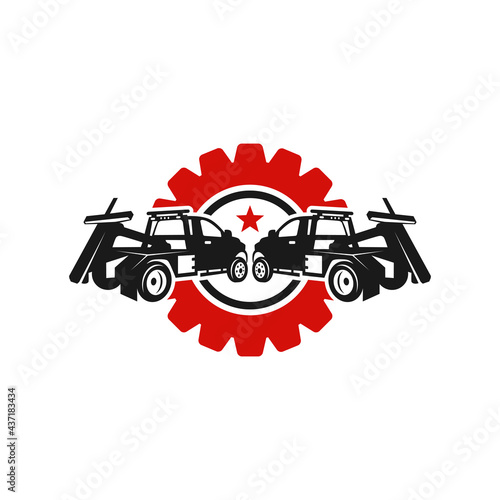 towing car transportation service logo