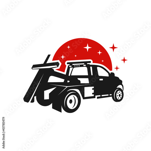 towing car transportation service logo