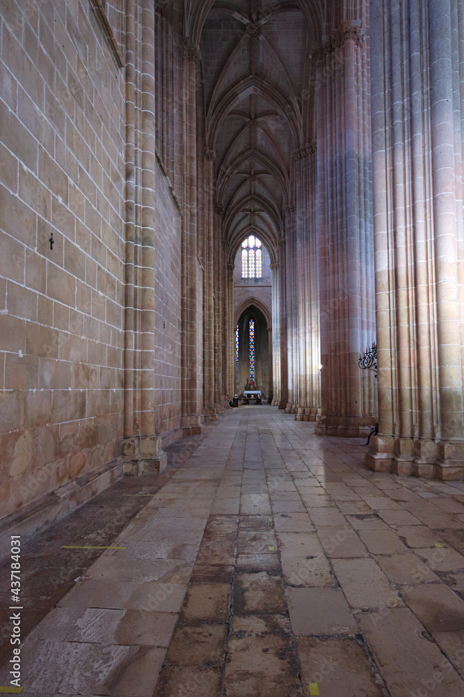 Obraz premium Abbey from Medieval Monastery. Batalha Monastery, Portugal. Medieval gothic landmark in Portugal. UNESCO World Heritage Site.