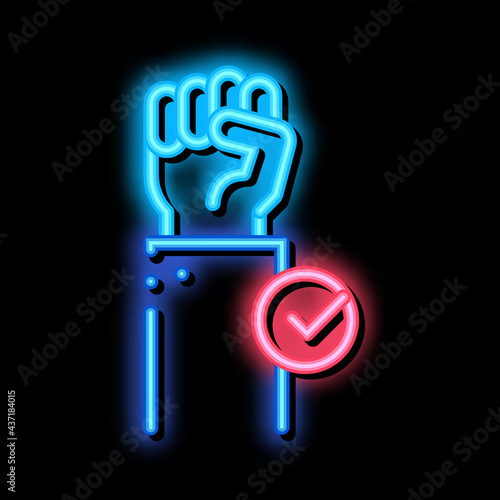 Cast Vote neon light sign vector. Glowing bright icon Cast Vote sign. transparent symbol illustration