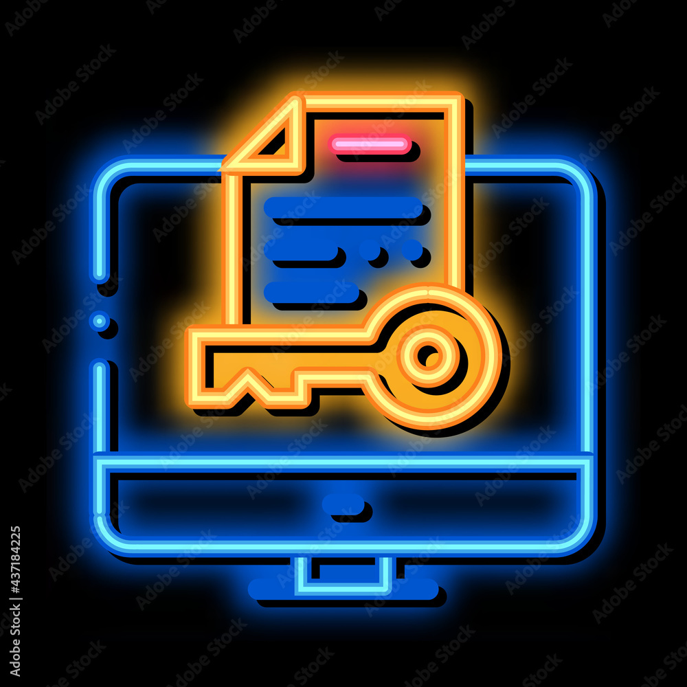 Secret Documents in Computer neon light sign vector. Glowing bright icon Secret Documents in Computer sign. transparent symbol illustration Secret Documents in Computer neon light sign vector. Glowing bright icon Secret Documents in Computer sign. transparent symbol illustration