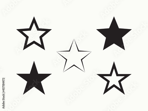 Outline star shape icon. Silhouette star symbols.