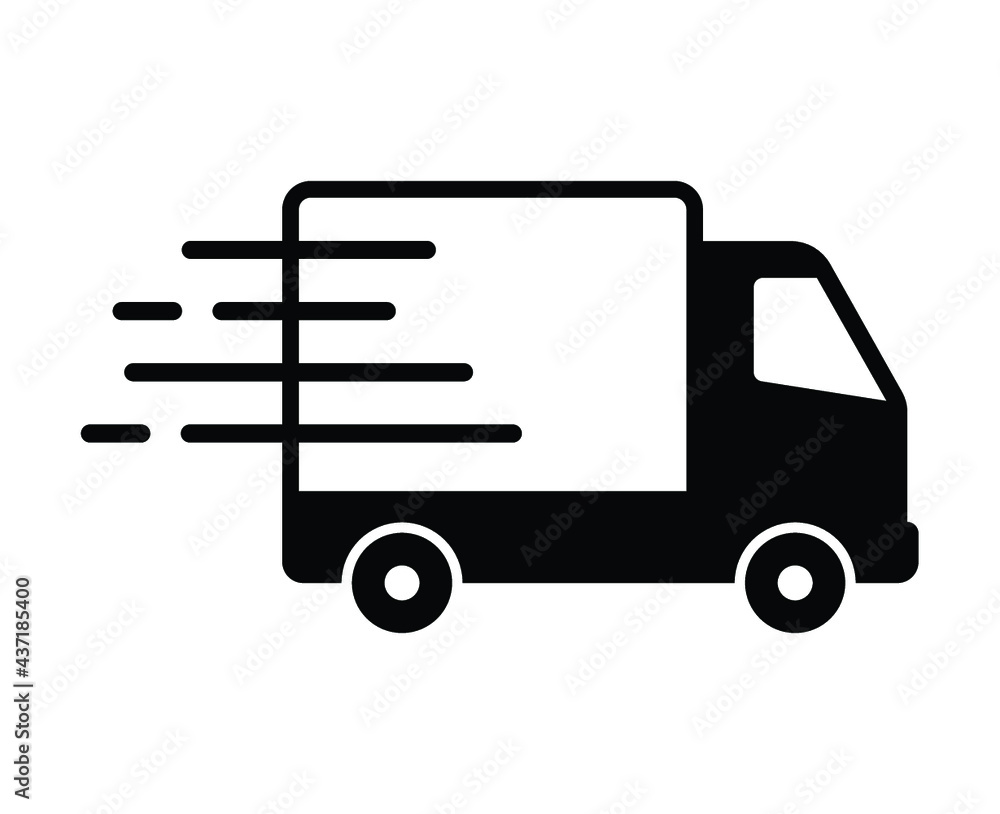 Shipping fast delivery truck icon symbol, Pictogram flat design for apps and websites, Isolated on white background, Vector illustration Shipping fast delivery truck icon symbol, Pictogram flat design for apps and websites, Isolated on white background, Vector illustration