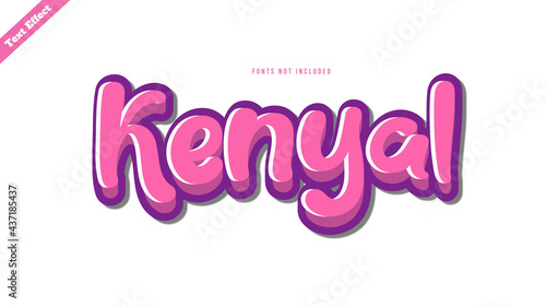 chewy text effect design vector. editable 3d text