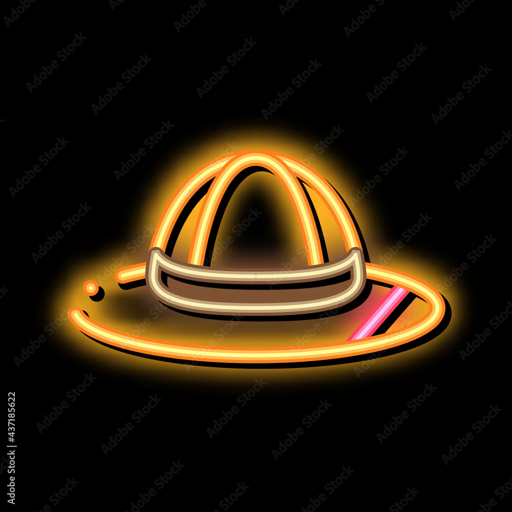 Hat neon light sign vector. Glowing bright icon Hat sign. transparent symbol illustration Hat neon light sign vector. Glowing bright icon Hat sign. transparent symbol illustration