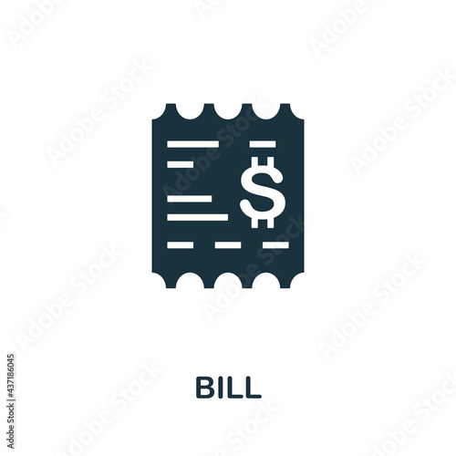 Bill icon. Monochrome simple element from mall collection. Creative Bill icon for web design, templates, infographics and more