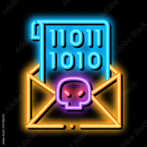 Binary Code neon light sign vector. Glowing bright icon Binary Code sign. transparent symbol illustration