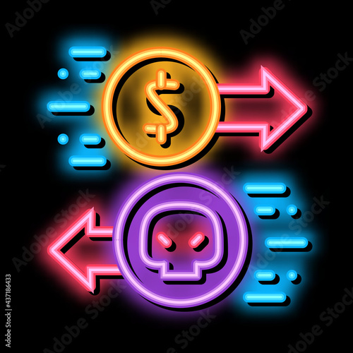 Payment of Hacker Services neon light sign vector. Glowing bright icon Payment of Hacker Services sign. transparent symbol illustration