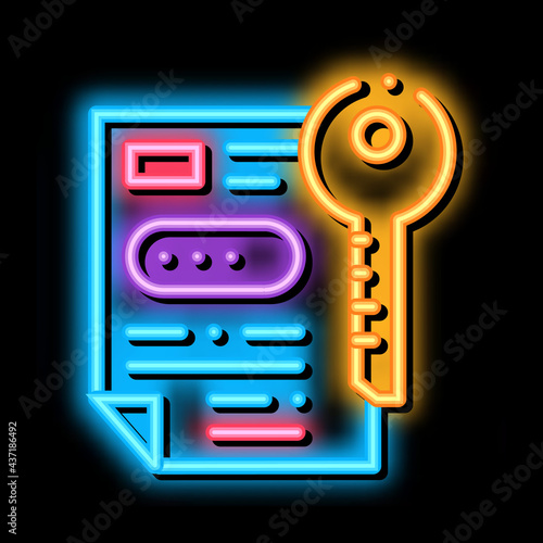 Protection Agreement neon light sign vector. Glowing bright icon Protection Agreement sign. transparent symbol illustration