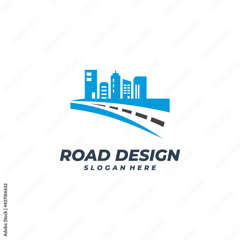 Road City logo vector template, Creative Road logo design concepts