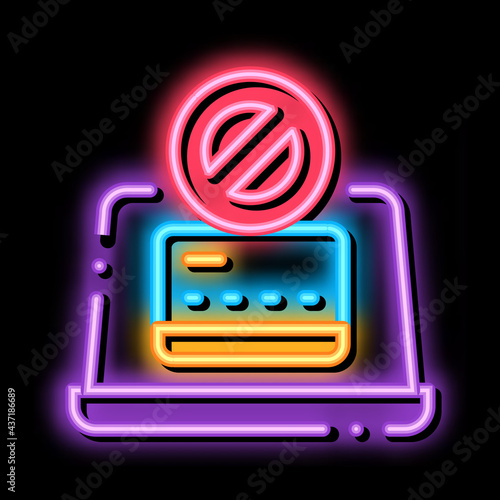 Virus on Laptop neon light sign vector. Glowing bright icon Virus on Laptop sign. transparent symbol illustration