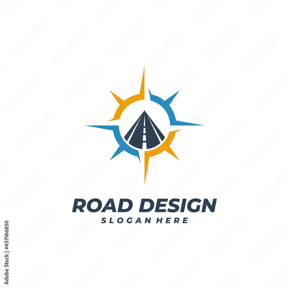 Compass Road logo vector template, Creative Road logo design concepts Compass Road logo vector template, Creative Road logo design concepts