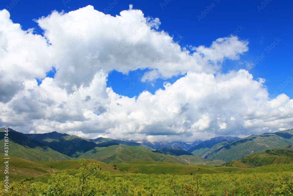 mountains and clouds