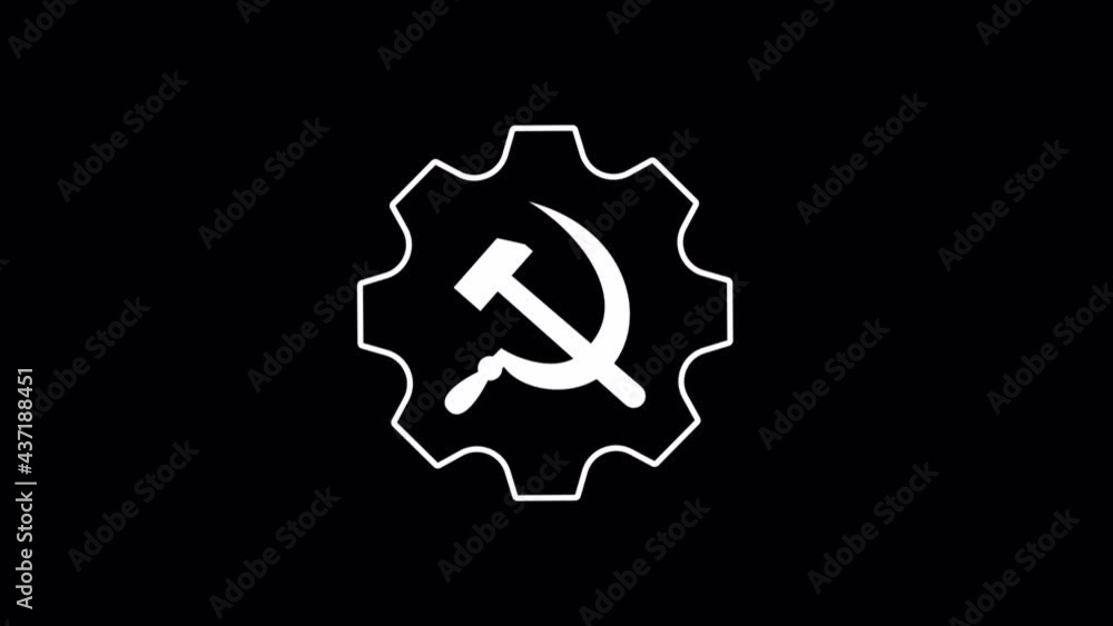 Hammer and sickle glitch effect. Hammer and sickle in a gear. Alpha channel. Hammer and sickle glitch effect. Hammer and sickle in a gear. Alpha channel.