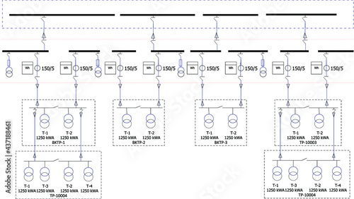 Electric wiring diagram for power transformers	