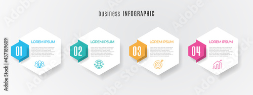 Modern timeline infographic template 4 steps