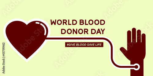 World Blood Donor Day. Simple Background Vector Illustration Flat Style. Suitable for poster, cover, social banner, or flyer.