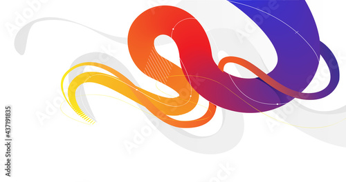 Elemento grafico moderno astratto. Linee e forme liquide fluenti colorate dinamiche.