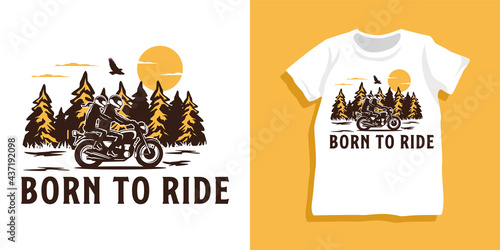 Motorcycle adventure tshirt design